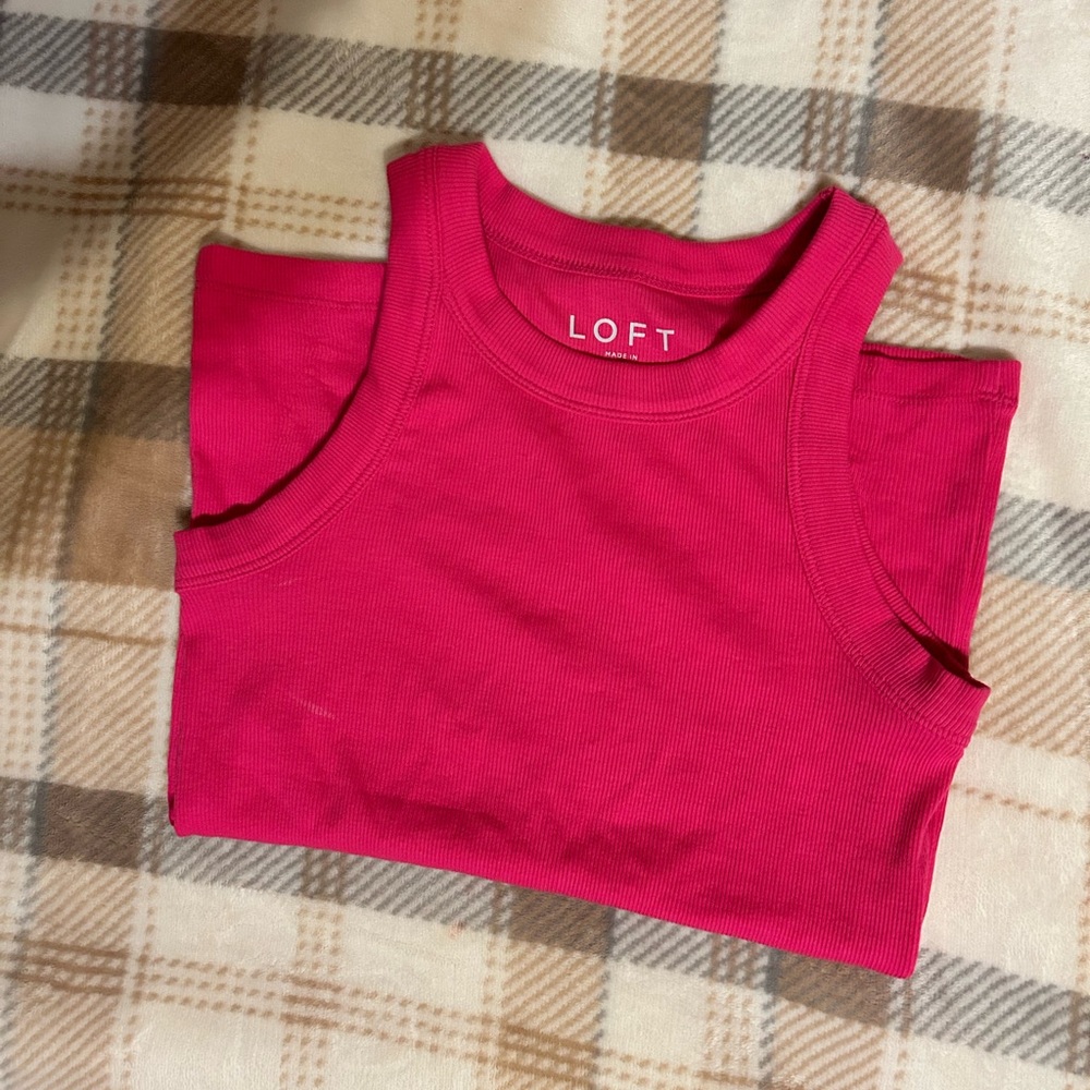 LOFT petite hot pink tank top size XSP
